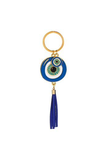 OEM Metal Keychain with Guardian Eye & Blue Tassel 15cm