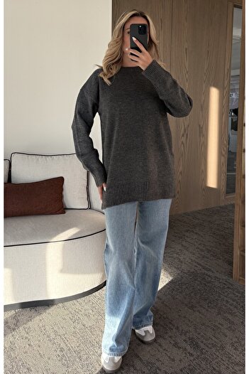 Laluvia Anthracite Knit Sweater - 04595