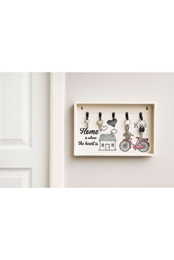Egem Home Suport pentru chei decorativ alb, dreptunghiular