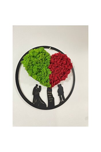 ALVAL Decorative Frame with Stabilized Moss in Heart Shape