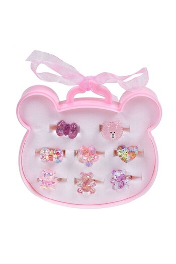 OEM Summer Rings Teddy Bears Hearts in Teddy Box for Children - 8pcs