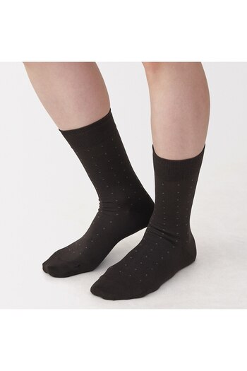 Muji Right Angle Socks for Business Wear (Dot Pattern)