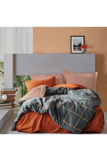 Cotton Box Single bed linen, 100% cotton ranforce, Cotton Box, Stark Cinnamon plaid