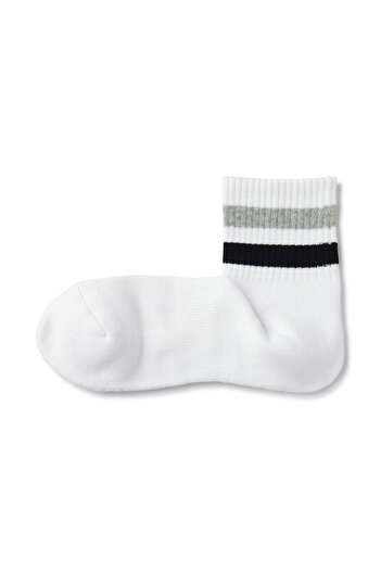 Muji Right Angle Pile Short Socks (Striped)