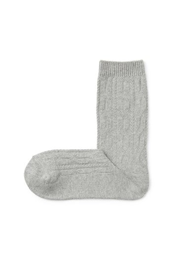 Muji Right Angle Loose Top Cable Stitch Socks