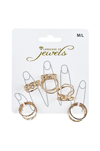 OEM Gold Color Wedding Rings with Patterns for Women - 15pcs