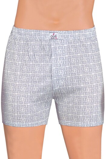 Öts Men's Boxer with Pattern, Buttoned (100% Cotton)