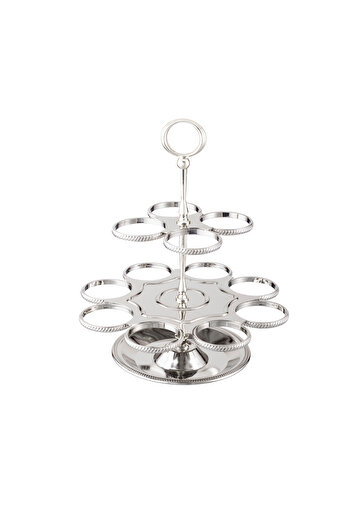 Dania Stainless steel silver Arabic coffee cup holder, holds 12 cups