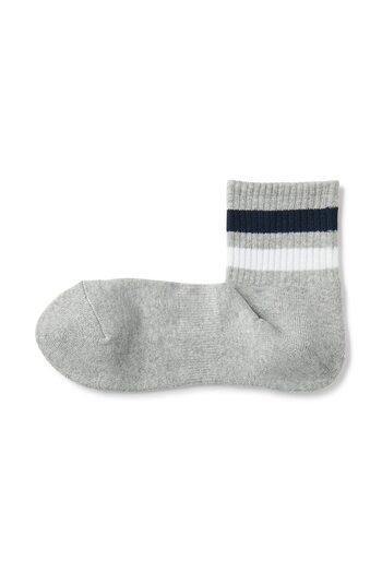 Muji Right Angle Pile Short Socks (Striped)
