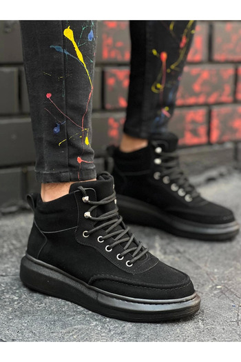Zerenyus Ανδρικές μπότες με ψηλό τακούνι ZRN-0994 Premium Black Suede