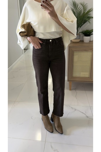 BİRCANÇİL Zr Festa Bitter Brown Cropped Leg Slim Fit Jeans