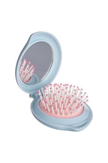 OEM Mini Scallop Hair Brush Blue Pink Travel Size 8cm