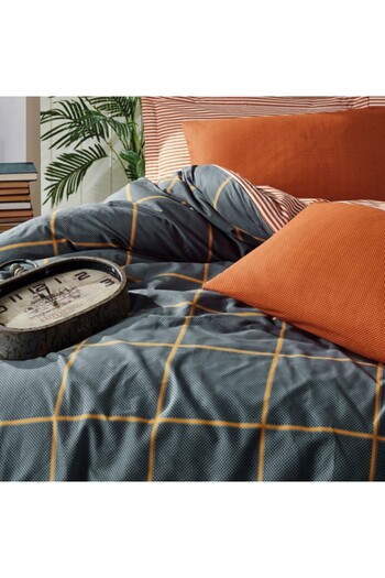 Cotton Box Single bed linen, 100% cotton ranforce, Cotton Box, Stark Cinnamon plaid