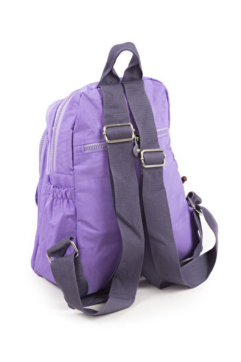 İMAKS Small Size Crinkle / Clinker Waterproof Fabric Multi-Pocket Casual Women's Backpack Lilac 8317