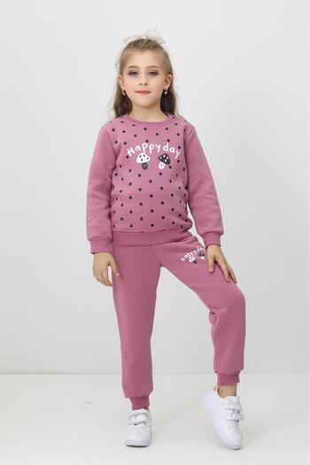 ENN CLOTHIGN CLUB Girl's Happy Day Patterned Tracksuit Set 3-7 Years Old