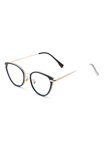 TomyHelf Black Gold Detailed Blue Light Protective Cat Eye Glasses