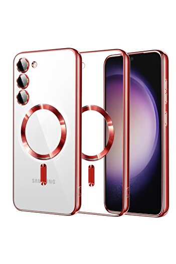 SKYDDAR INNOVATION Case for Samsung Galaxy S23, Luxury Shield Magsafe, Shockproof Protection, sticker set, Red