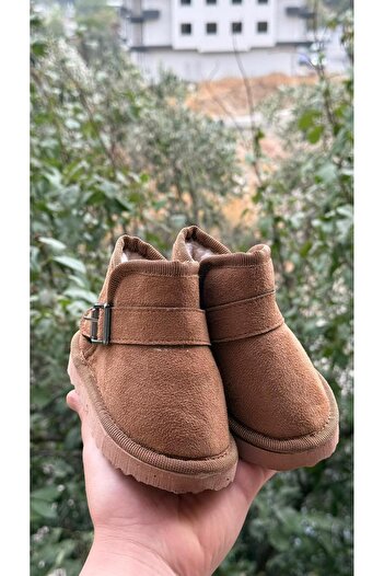 ÖZDE shoes Kışlık içi kürklü ultra rahat cırtlı tokalı çocuk botu
