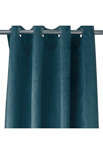 OEM Decorative curtain with rings and high shading fabric, size 140 x 260 cm, Blue
