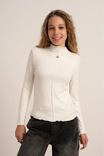 LOCO LOCO Girl's 7889 Ribbed Blouse