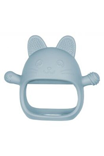 APPEKIDS Teething Toy in Silicone, Appekids, Kitty Glove - Aqua Blue