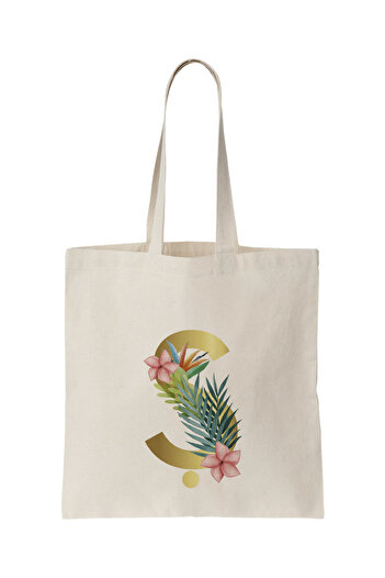 Beril Yamaç Design Studio Eco-Friendly Letter Tote Bag - Shopping, School, and Everyday Use