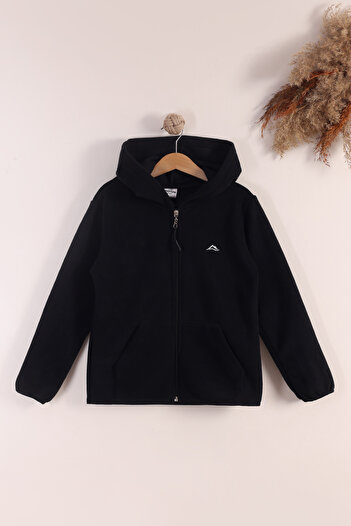 monox Children's Unisex Fleece Jacket with Rubber Cuffs and Zipper Hood