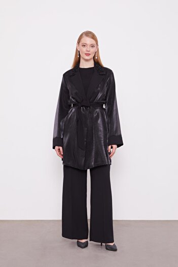 Levidor Black Triple Glitter Look Jacket Set