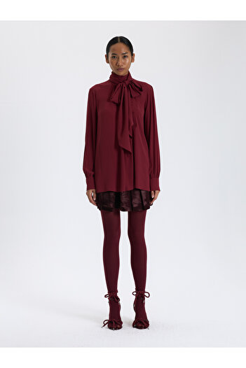 BAQA Red Scarf Detailed Blouse