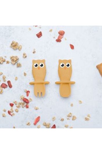 APPEKIDS Silicone Cutlery Set, AppeKids, OWL - Honey