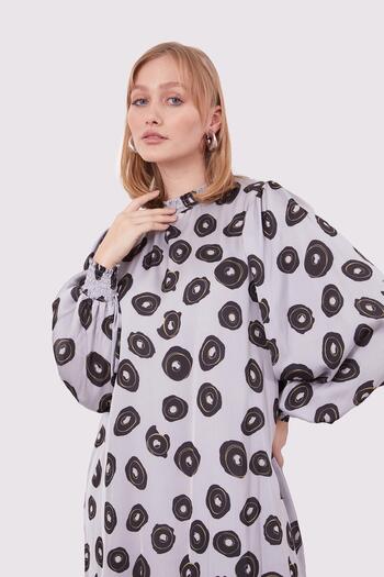 Levidor Gray Round Patterned Tunic