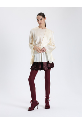 BAQA Asymmetrical Draped Blouse