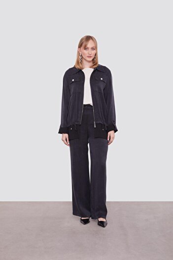 Levidor Black Tulle Cuff Detailed Cupra Two-Piece Set
