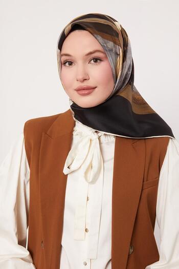 Levidor Black Twill Pure Silk Scarf