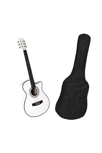 Depox Classical wooden guitar 95 cm, classic white, nylon case included