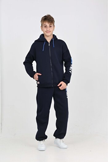 Toontoy Boy's Printed Sleeve Tracksuit Set