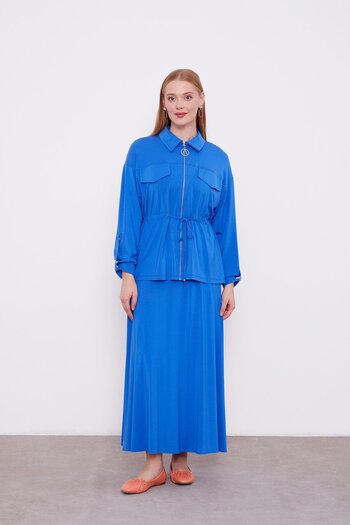 Levidor Saks Belt Gathered Detail Skirt Set