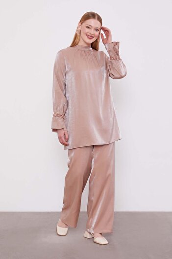 Levidor S.Kahve Stone Detailed Two-Piece Set