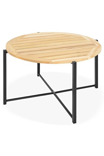 Maison Mex Large garden/terrace coffee table ROCHELLE H.44 D.70 anthracite/natural