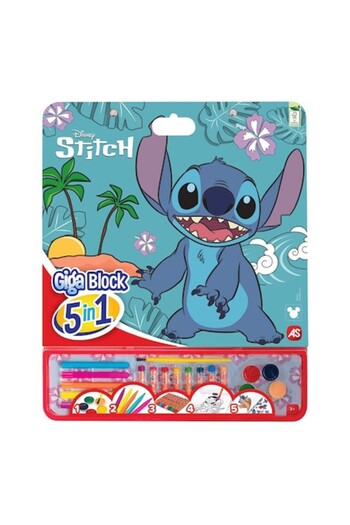 OEM Giga Block Coloring Set, 25 pages, 5 watercolors, 5 markers, 8 colored pencils, stickers, multicolor