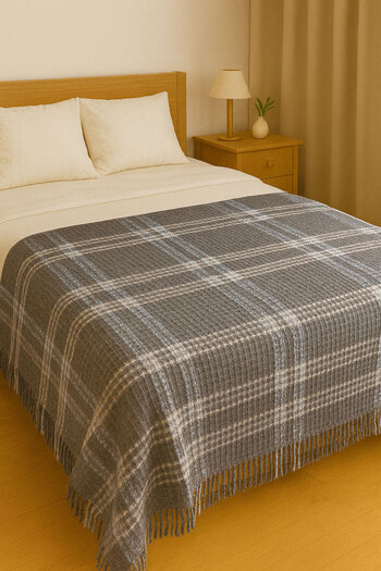 SİHİRLİ AYAKLAR Double Colorful Blanket Fringed Plaid Pattern Woven Scotch Blanket Scottish Blanket 180X220