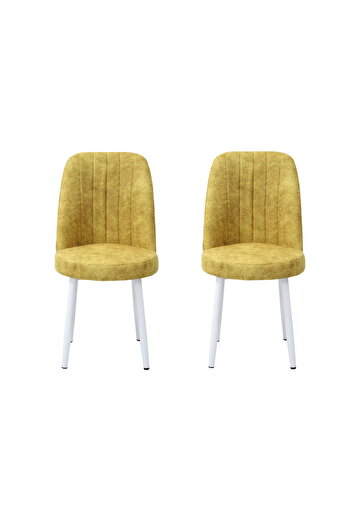 ARTA DOOR Set of 2 Cronos Chairs White Leg, HORECA, Living, dining - Metal Leg - Textile Material
