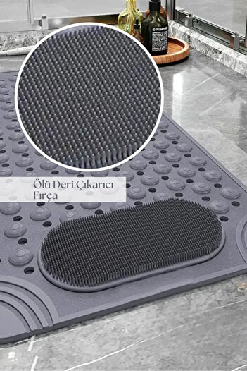 ALBBEK 2 Pieces Massage Dot Mat with Suction Cups for Bathroom Shower Tub Water Drainage 69.5 X 36 cm