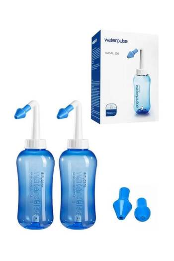 waterpulse 2-Pcs Neti Pot Sinus Rinse Nasal Wash Bottle Nose Wash Bottle Allergy Cleaner