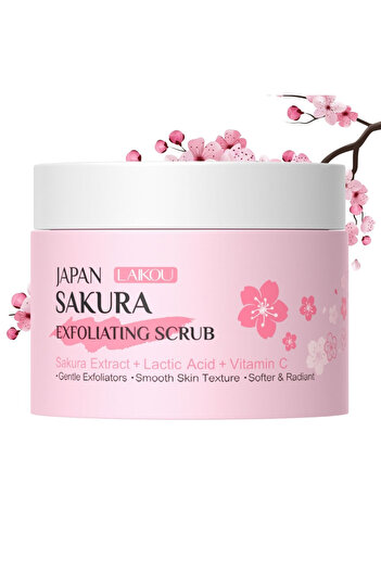 LAIKOU Body Scrub with Sakura, Niacinamide and Vitamin C – Exfoliating Brightness 25 g
