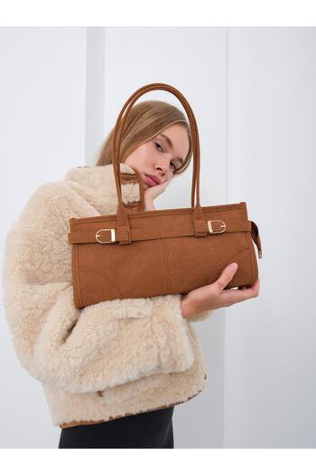 Shule Bags Enyola Vintage Suede Bag Brown