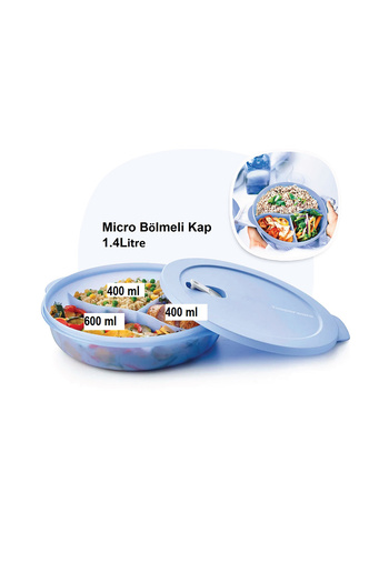 Tupperware Microwave Oven Heating Container with Compartments 1.4 Lt Micro Plate New Color
