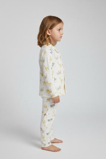 hepbaby White, Patterned Children's Pajama Set 100% Cotton Comfortable and Soft