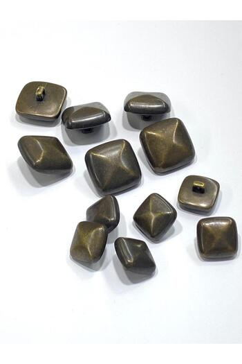 karantuhafiye Italian Coat Button Set / Square Model / Oxide