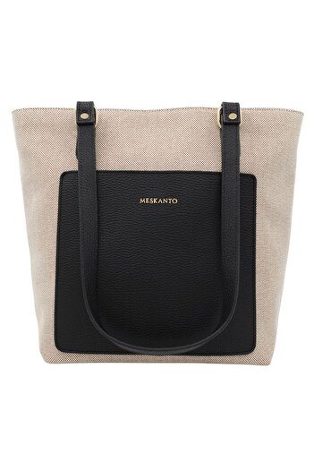 Meskanto Tote Canvas-Genuine Leather Women Shopping Handle and Shoulder Bag